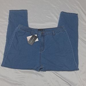 NWT Pretty Little Thing Medium Washed Disco Skinny Cropped Stretch Jeans